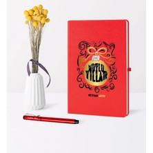 BK Gift Kişiye Özel Yılbaşı Mutlu Yıllar Temalı Kırmızı Defter Kalem Seti - 9
