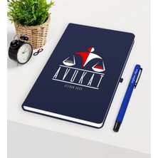 BK Gift Kişiye Özel Avukat Temalı Lacivert Defter Kalem Seti - 4