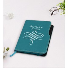 BK Gift Kişiye Özel Isimli Turkuaz Termo Deri Defter-24