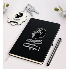 BK Gift Kişiye Özel Atatürk Temalı Siyah Defter Kalem ve Anahtarlık Hediye Seti-4