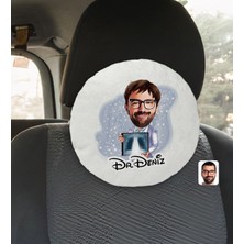 BK Gift Kişiye Özel Isimli Erkek Radyolojist Karikatürlü Yuvarlak Araç Koltuk Yastığı-1