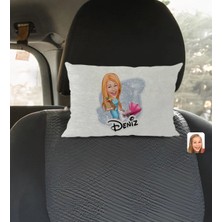 BK Gift Kişiye Özel Isimli Ev Hanımı Karikatürlü Dikdörtgen Araç Koltuk Yastığı-1