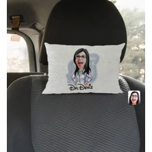 BK Gift Kişiye Özel Isimli Kadın Doktor Karikatürlü Dikdörtgen Araç Koltuk Yastığı-1