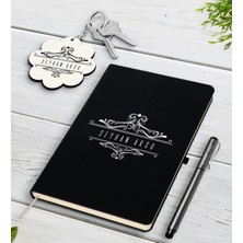 BK Gift Kişiye Özel Isimli Siyah Defter Kalem ve Anahtarlık Hediye Seti-8
