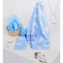BK Gift Kişiye Özel Isimli El Ayak Izi Silver Kolye ve Hoş Geldin Erkek Bebek Hediye Seti