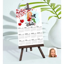 Bk Gift Kişiye Özel 15X21 cm Fotoğraf Kartlı Kadın Yeni Yıl Karikatürlü Şövaleli 2023 Takvim -2