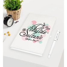 BK Gift Kişiye Özel Valide Sultan Beyaz Defter Kalem Seti - 3