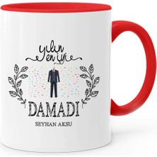 BK Gift Kişiye Özel Yılın En Iyi Damadı Kırmızı Kupa Bardak