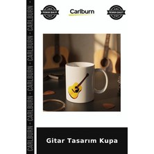 Carlburn Gitar Tasarım Kupa Nostaljik Bardak Müzik Sever Hediyesi