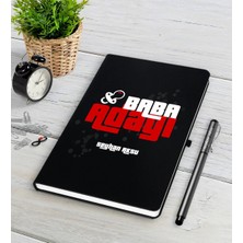 BK Gift Kişiye Özel Baba Adayı Siyah Defter Kalem Seti-3