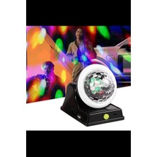 Tr Güneş Enerjili ve USB Renkli LED Gece Lambası – Döner Disko Işığı | Bahçe, Balkon, Ter