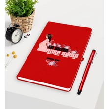 BK Gift Kişiye Özel En Güzel Anne Adayı Kırmızı Defter Kalem Seti - 2