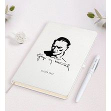 BK Gift Kişiye Özel Atatürk Temalı Beyaz Defter ve Kalem Hediye Seti-19