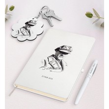 BK Gift Kişiye Özel Atatürk Temalı Beyaz Defter Kalem ve Anahtarlık Hediye Seti-17