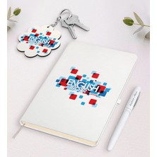 BK Gift Kişiye Özel Ingilizce Öğretmeni Beyaz Defter Kalem ve Anahtarlık Hediye Seti-12