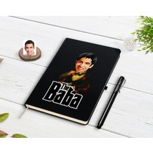 BK Gift Kişiye Özel Godfather Baba Karikatürlü Siyah Defter ve Kalem Hediye Seti-3