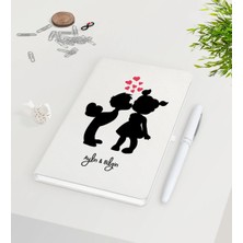 BK Gift Kişiye Özel Sevgililer Günü Beyaz Defter Kalem Seti-59