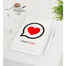 BK Gift Kişiye Özel Sevgililer Günü Beyaz Defter Kalem Seti-74