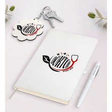 BK Gift Kişiye Özel Doktor Beyaz Defter Kalem ve Anahtarlık Hediye Seti-10