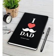 BK Gift Kişiye Özel Babamı Seviyorum Siyah Defter Kalem Seti