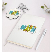 BK Gift Kişiye Özel Matematik Mühendisi Beyaz Defter Kalem ve Anahtarlık Hediye Seti-2