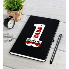 BK Gift Kişiye Özel 1. Sınıf Baba Siyah Defter Kalem Seti
