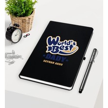 BK Gift Kişiye Özel Dünyanın En Iyi Babası Siyah Defter Kalem Seti-3