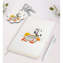 BK Gift Kişiye Özel Inşaat Mühendisi Beyaz Defter Kalem ve Anahtarlık Hediye Seti-2