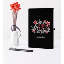 BK Gift Kişiye Özel Yılın En Seksi Sevgilisi Temalı Siyah Defter Kalem Seti