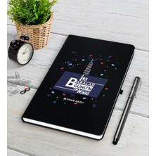 BK Gift Kişiye Özel Ilk Babalar Günün Kutlu Olsun Siyah Defter Kalem Seti-1