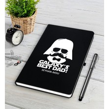 BK Gift Kişiye Özel Galaksinin En Iyi Babası Siyah Defter Kalem Seti