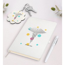 BK Gift Kişiye Özel Doktor Beyaz Defter Kalem ve Anahtarlık Hediye Seti-4
