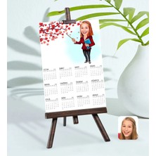 Bk Gift Kişiye Özel 15X21 cm Fotoğraf Kartlı Kadın Öğretmen Karikatürlü Şövaleli 2023 Takvim-3
