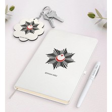 BK Gift Kişiye Özel Polis Beyaz Defter Kalem ve Anahtarlık Hediye Seti-1