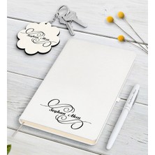 BK Gift Kişiye Özel Isimli Beyaz Defter Kalem ve Anahtarlık Hediye Seti-3