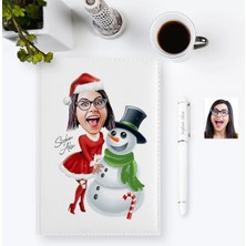 BK Gift Kişiye Özel Yılbaşı Temalı Bayan Karikatürlü 2023 Ajanda Kalem Seti - 3