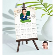 Bk Gift Kişiye Özel 15X21 cm Fotoğraf Kartlı Erkek En Iyi Öğretmen Karikatürlü Şövaleli 2023 Takvim-1