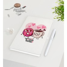 BK Gift Kişiye Özel Sevgililer Günü Beyaz Defter Kalem SETI-131