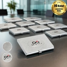 Logonuza Özel 10 Adet 5012 Metal Kartvizitlik ve Kurumsal Kartlık Hediye Seti
