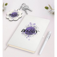 BK Gift Kişiye Özel Iyi Ki Doğdun Beyaz Defter Kalem ve Anahtarlık Hediye Seti-2