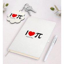 BK Gift Kişiye Özel Matematik Öğretmeni Beyaz Defter Kalem ve Anahtarlık Hediye Seti-12