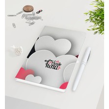 BK Gift Kişiye Özel Sevgililer Günü Beyaz Defter Kalem SETI-130
