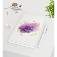 BK Gift Kişiye Özel Sevgililer Günü Beyaz Defter Kalem SETI-121