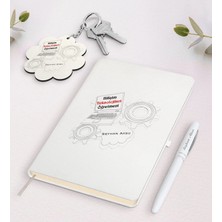 BK Gift Kişiye Özel Bilişim Teknolojileri Öğretmeni Beyaz Defter Kalem ve Anahtarlık Hediye Seti-1