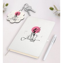BK Gift Kişiye Özel Avukat Beyaz Defter Kalem ve Anahtarlık Hediye Seti-10