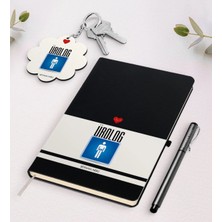 BK Gift Kişiye Özel Ürolog Siyah Defter Kalem ve Anahtarlık Hediye Seti