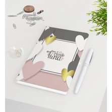 BK Gift Kişiye Özel Sevgililer Günü Beyaz Defter Kalem SETI-138