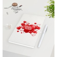 BK Gift Kişiye Özel Sevgililer Günü Beyaz Defter Kalem SETI-136