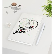 BK Gift Kişiye Özel Sevgililer Günü Beyaz Defter Kalem Seti-11