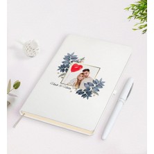 BK Gift Kişiye Özel Sevgililer Günü Temalı Isimli Fotoğraflı Beyaz Defter Kalem Seti-33